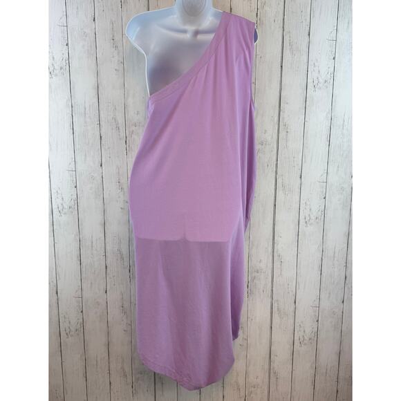 Universal Standard Lilac Geneva Dress Stretch Pima One-Shoulder Medium 18/20 - Picture 8 of 16